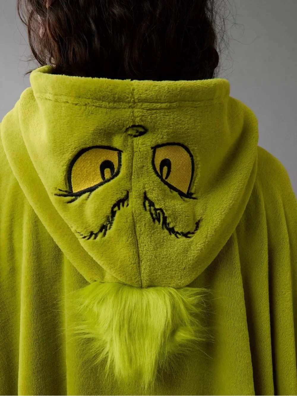 American Eagle The Grinch Green Oversized Hooded Poncho with Kangaroo Pocket